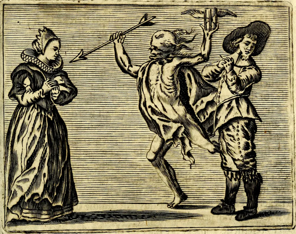 An illustration from Gulden-spiegel; ofte, Opweckinge tot christelijke deugden, afgebeeld in twee deelen ... Noch is hier by-gevoeght Thamars ontschaking; of, De verdoolde liefde van Ammon. Als mede de Vermaeckelijcke bruylofts-kroon ... gerijmt door Jacob Coenraeds Mayvogel, 1699, leaf 241