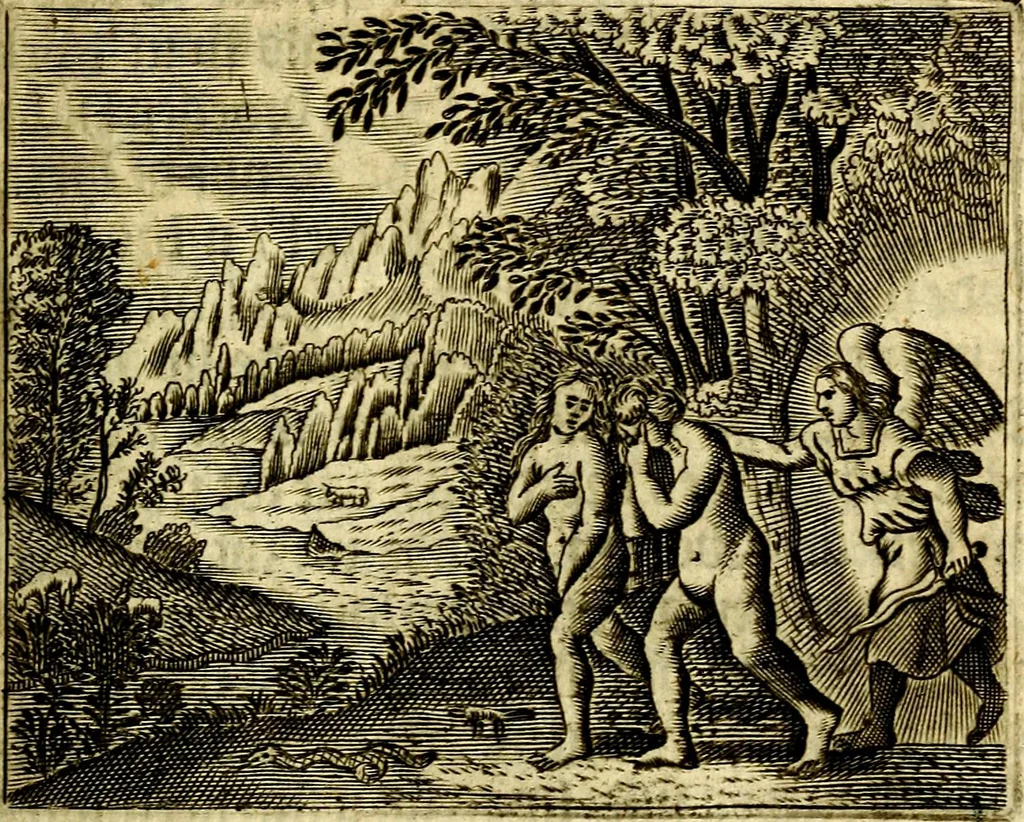 An illustration from Gulden-spiegel; ofte, Opweckinge tot christelijke deugden, afgebeeld in twee deelen ... Noch is hier by-gevoeght Thamars ontschaking; of, De verdoolde liefde van Ammon. Als mede de Vermaeckelijcke bruylofts-kroon ... gerijmt door Jacob Coenraeds Mayvogel, 1699, leaf 89