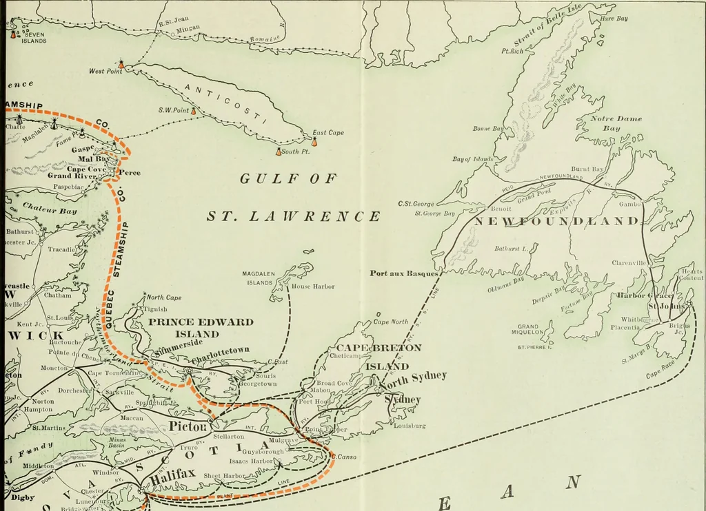 An illustration from Gulf and Lower St. Lawrence ; Halifax, Pictou, Prince Edward Island, Percé, Gaspé, Quebec, Montreal, etc, 1910, leaf 8