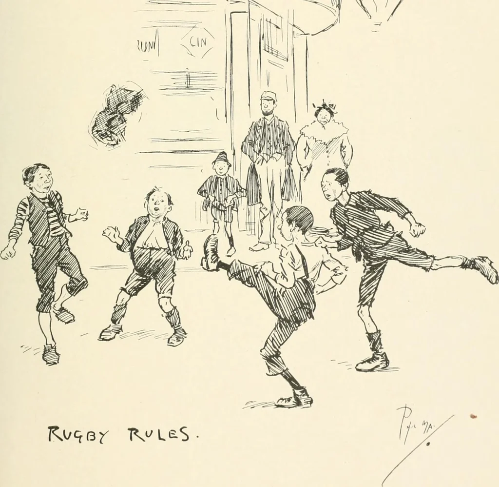 An illustration from Phil May's Gutter-snipes; 50 original sketches in pen and ink, 1896, leaf 105