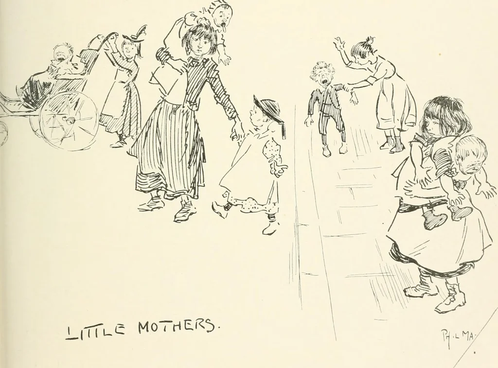 An illustration from Phil May's Gutter-snipes; 50 original sketches in pen and ink, 1896, leaf 107
