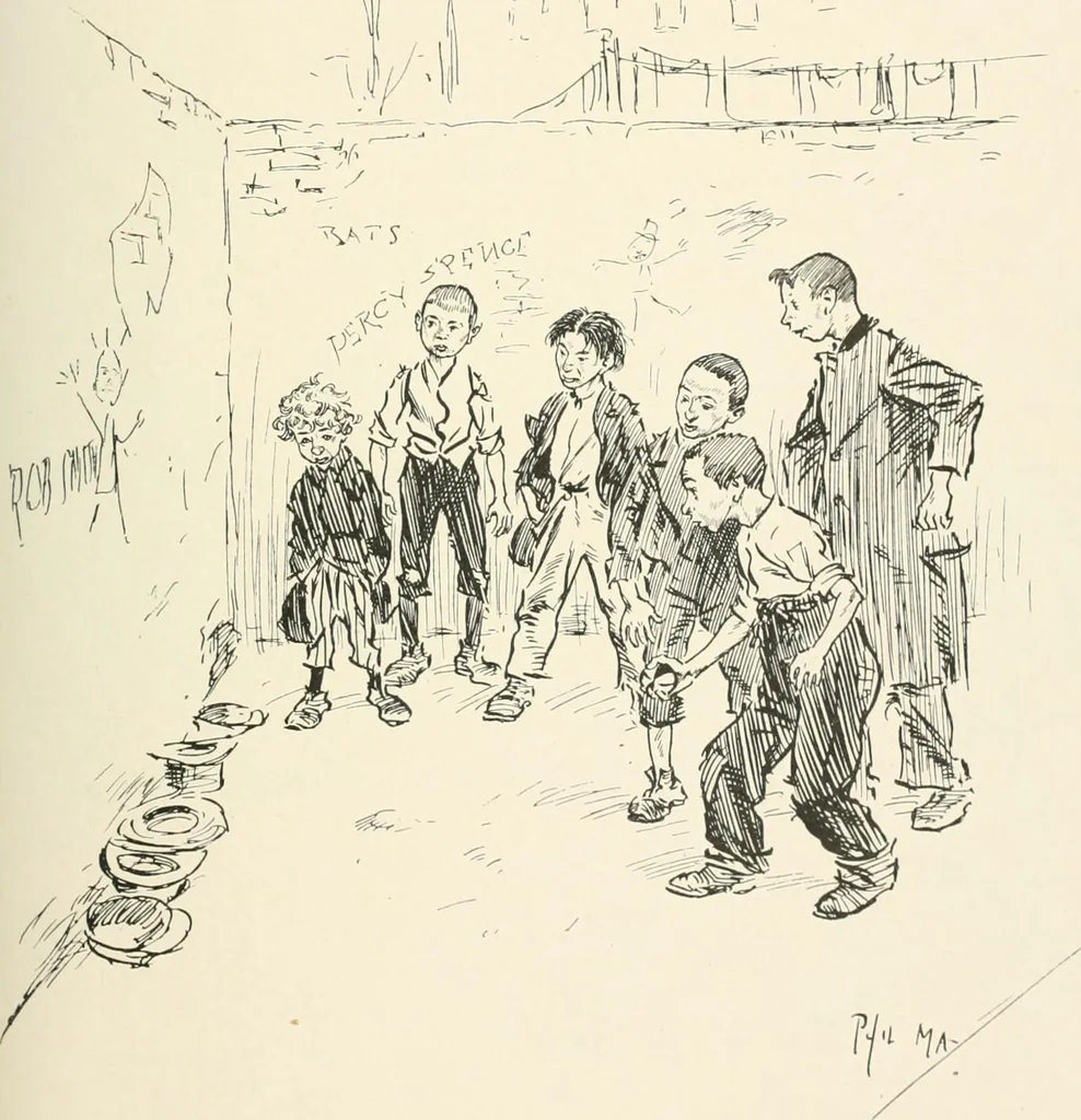 An illustration from Phil May's Gutter-snipes; 50 original sketches in pen and ink, 1896, leaf 115