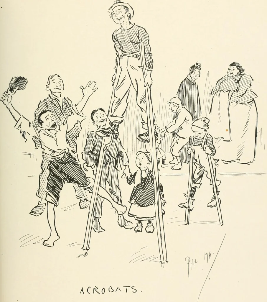 An illustration from Phil May's Gutter-snipes; 50 original sketches in pen and ink, 1896, leaf 119