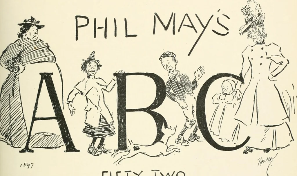 An illustration from Phil May's Gutter-snipes; 50 original sketches in pen and ink, 1896, leaf 123