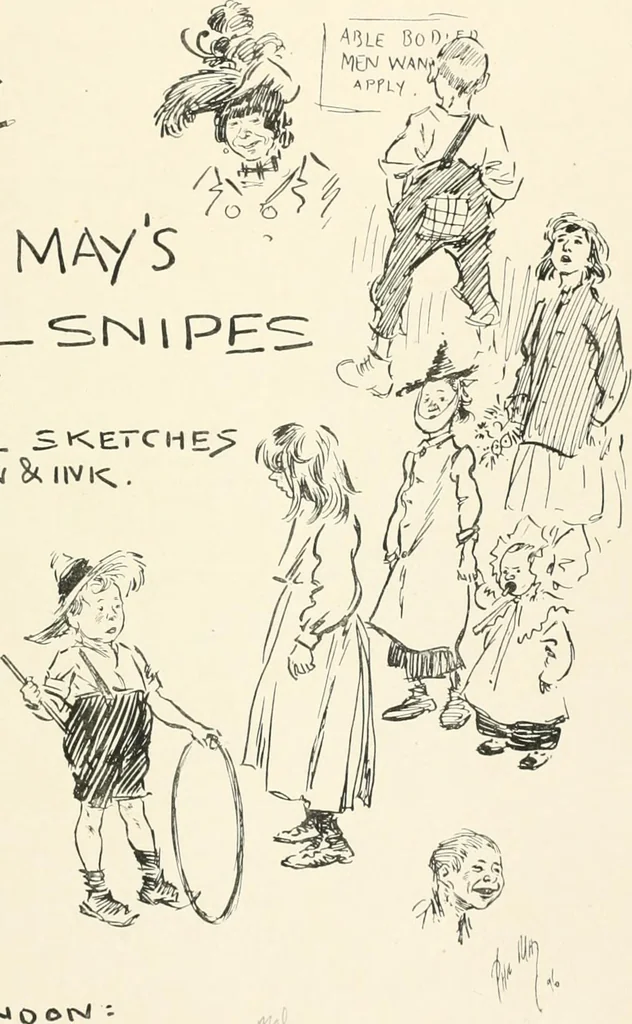 An illustration from Phil May's Gutter-snipes; 50 original sketches in pen and ink, 1896, leaf 15