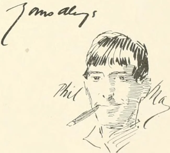 An illustration from Phil May's Gutter-snipes; 50 original sketches in pen and ink, 1896, leaf 21