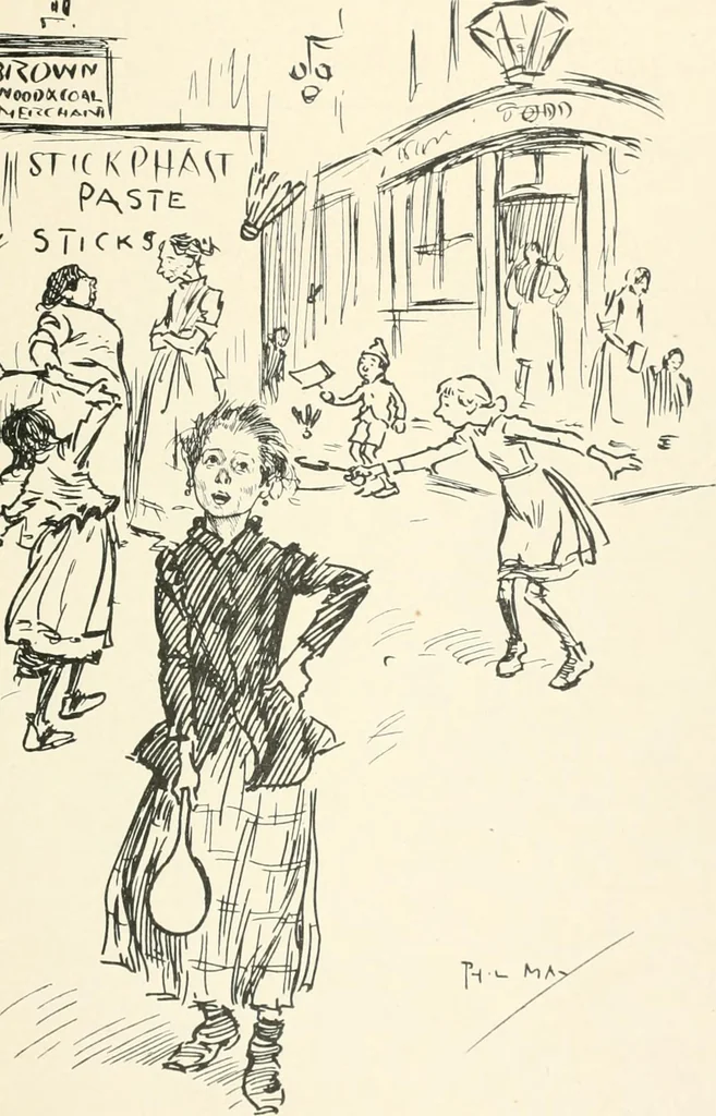 An illustration from Phil May's Gutter-snipes; 50 original sketches in pen and ink, 1896, leaf 23