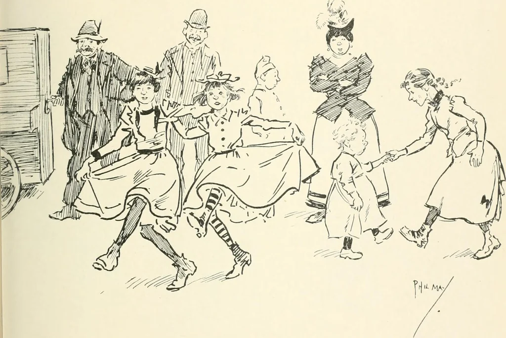 An illustration from Phil May's Gutter-snipes; 50 original sketches in pen and ink, 1896, leaf 25