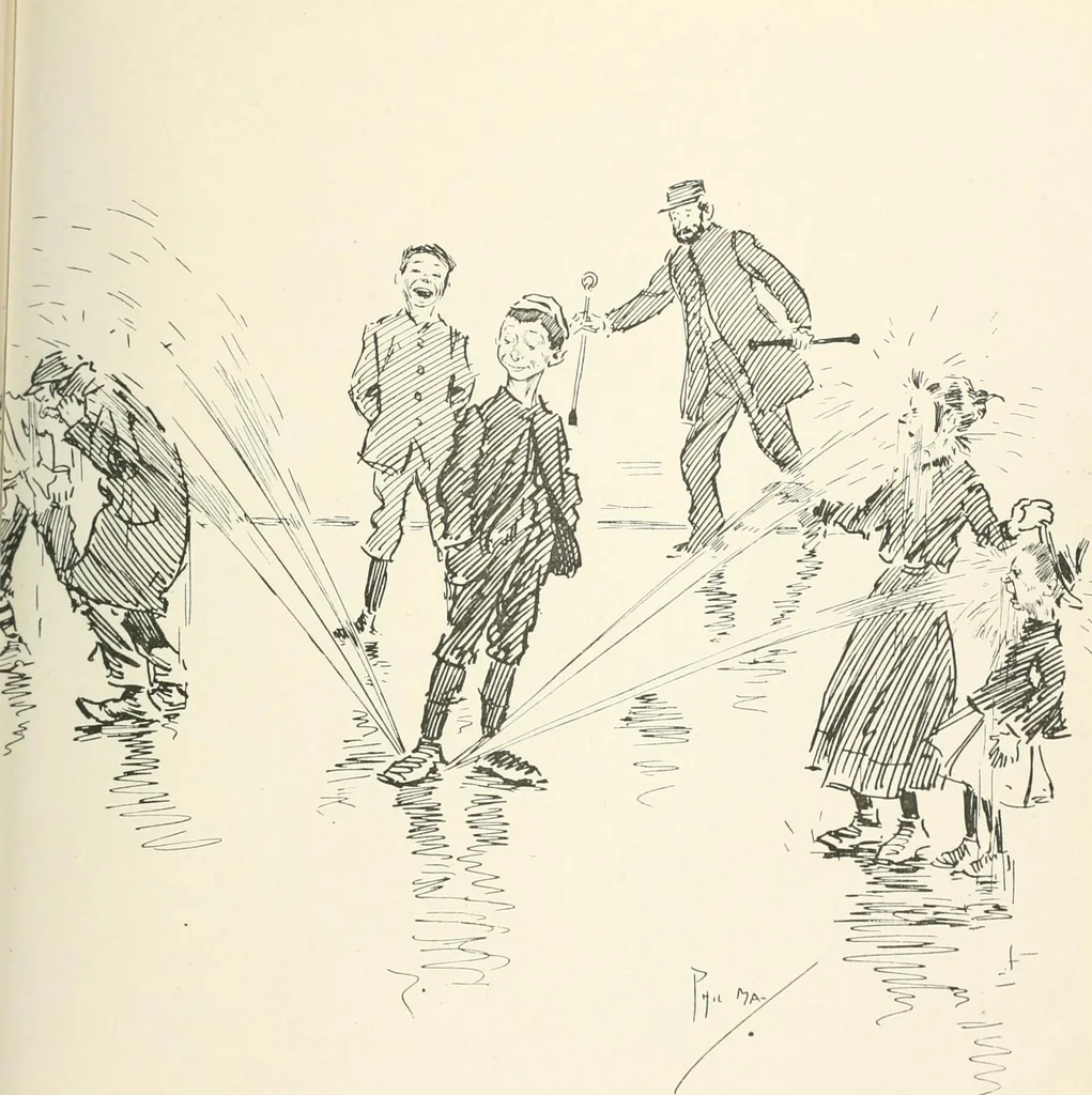 An illustration from Phil May's Gutter-snipes; 50 original sketches in pen and ink, 1896, leaf 29