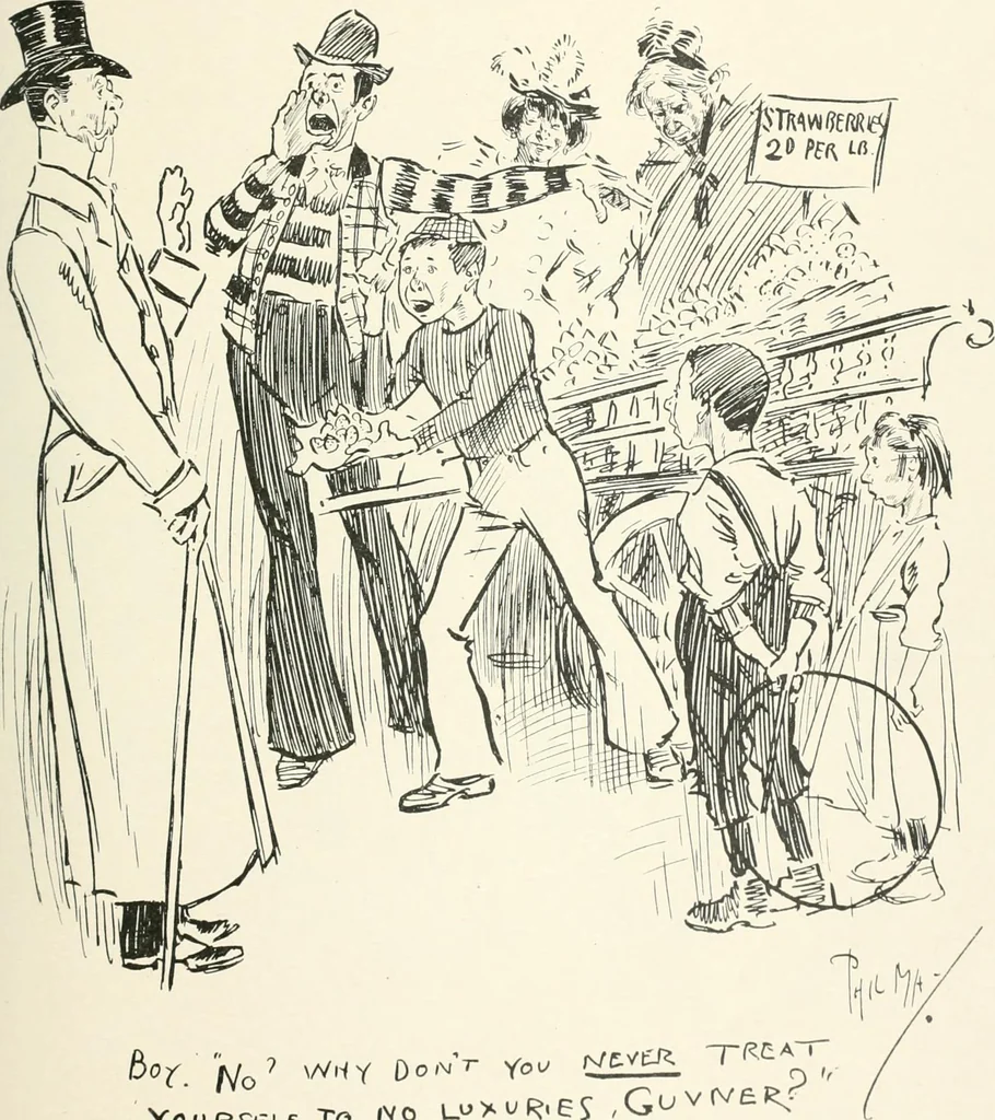An illustration from Phil May's Gutter-snipes; 50 original sketches in pen and ink, 1896, leaf 35