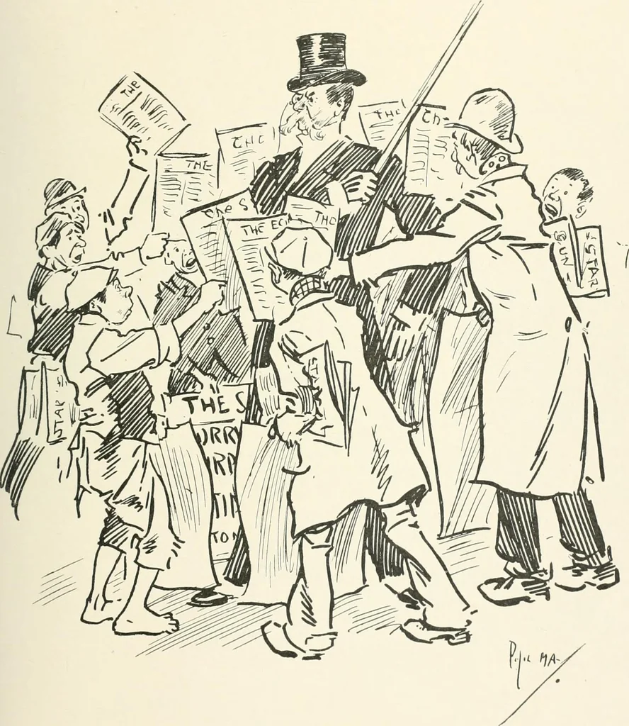 An illustration from Phil May's Gutter-snipes; 50 original sketches in pen and ink, 1896, leaf 37