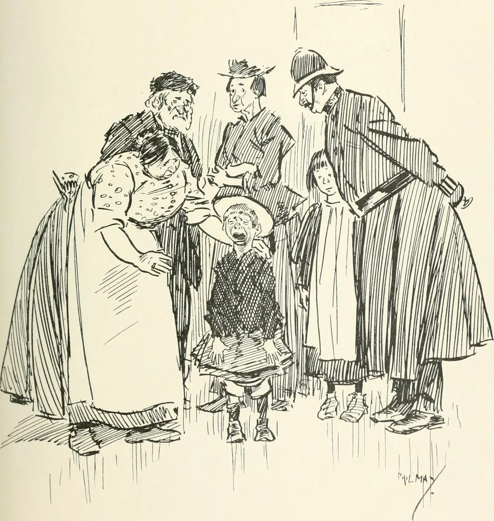 An illustration from Phil May's Gutter-snipes; 50 original sketches in pen and ink, 1896, leaf 41