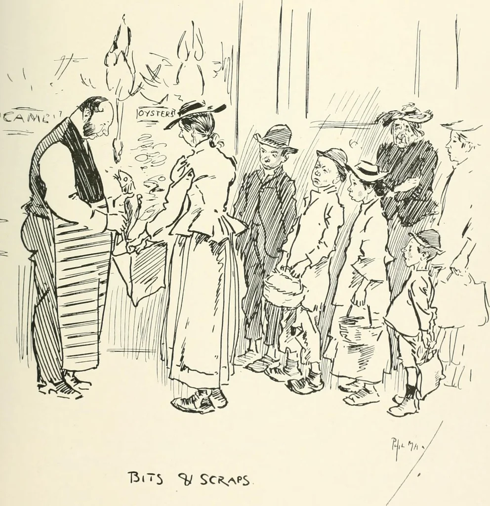 An illustration from Phil May's Gutter-snipes; 50 original sketches in pen and ink, 1896, leaf 51