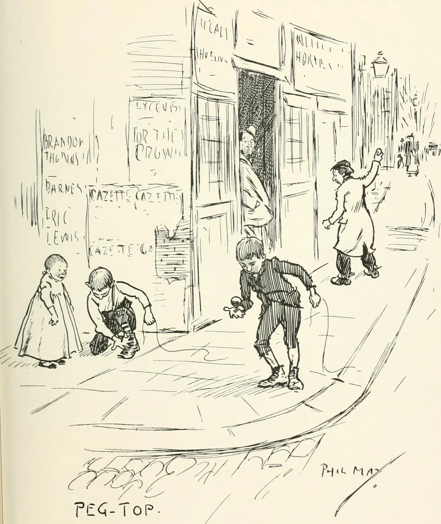 An illustration from Phil May's Gutter-snipes; 50 original sketches in pen and ink, 1896, leaf 53