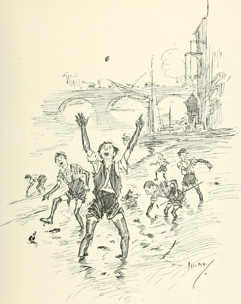 An illustration from Phil May's Gutter-snipes; 50 original sketches in pen and ink, 1896, leaf 65