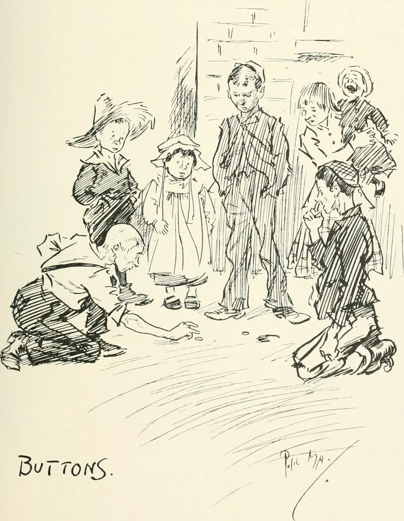 An illustration from Phil May's Gutter-snipes; 50 original sketches in pen and ink, 1896, leaf 69