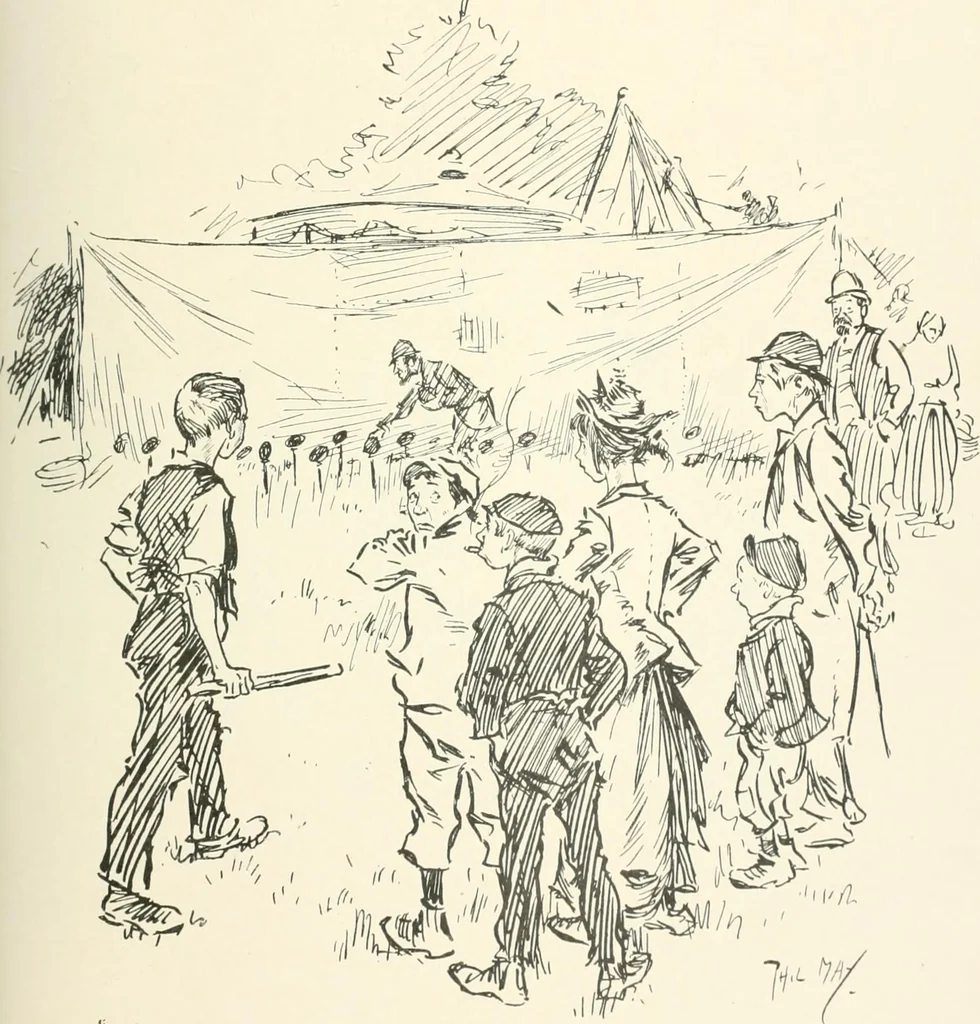 An illustration from Phil May's Gutter-snipes; 50 original sketches in pen and ink, 1896, leaf 79