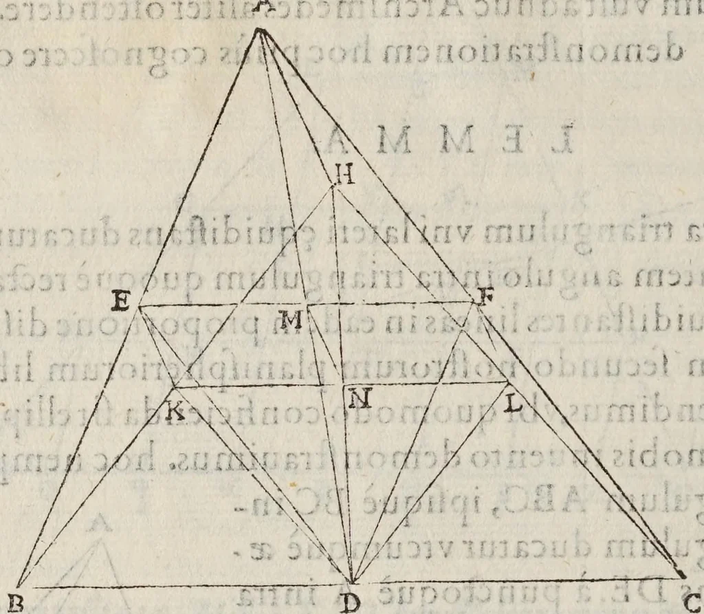 An illustration from Gvidivbaldi è marchionibvs Montis In dvos Archimedis Aeqveponderantivm libros paraphrasis scholijs illustrata, 1588, leaf 108