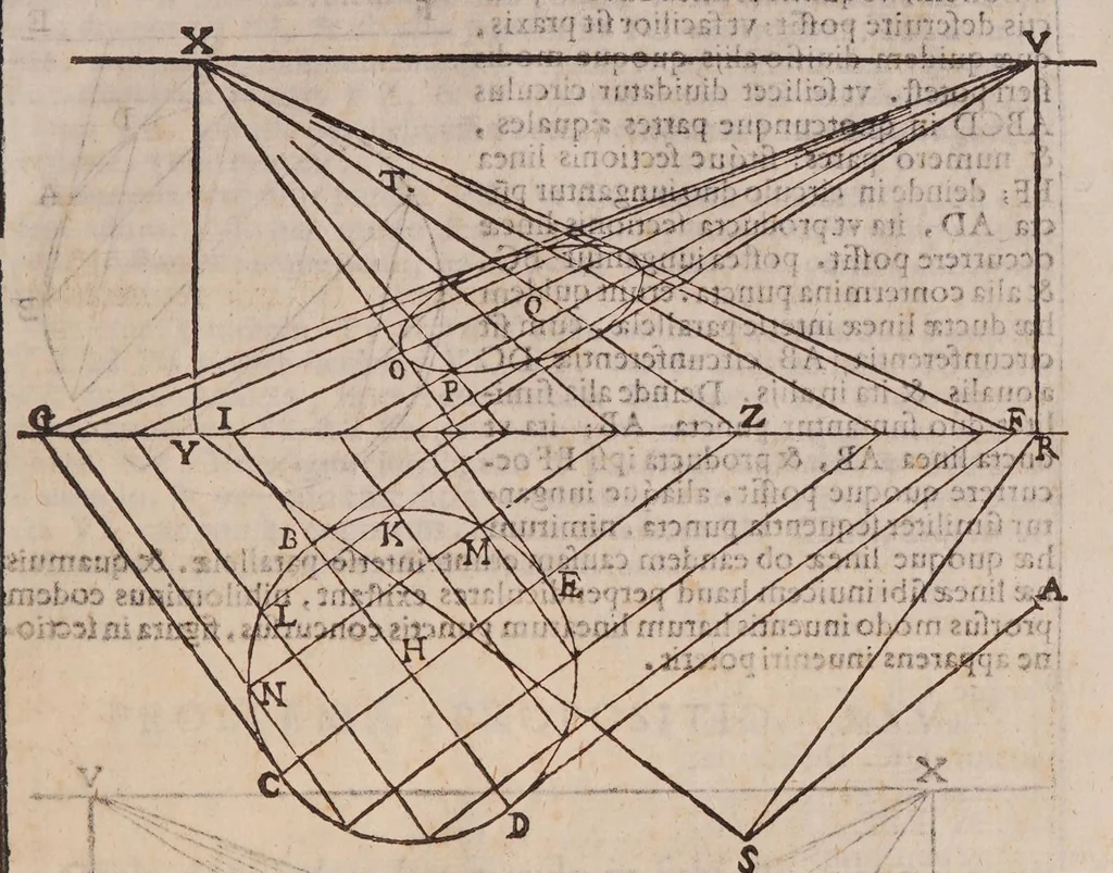 An illustration from Gvidivbaldi è marchionibvs Montis Perspectivae libri sex, 1600, leaf 225