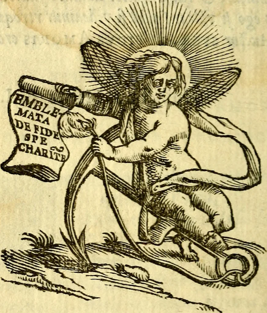 An illustration from Gvilielmi HesI antverpiensis è Societate Iesv Emblemata sacra de fide, spe, charitate, 1636, leaf 9
