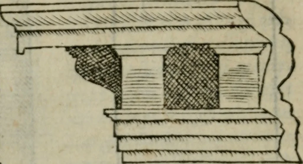 An illustration from Gvlielmi Philandri Castilionii Galli civis Ro. In decem libros M. Vitruuii Pollionis de architectura annotationes : cum indicibus graeco & latino locupletissimis, 1544, leaf 109