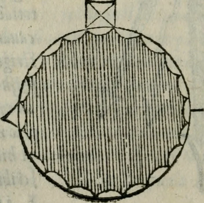 An illustration from Gvlielmi Philandri Castilionii Galli civis Ro. In decem libros M. Vitruuii Pollionis de architectura annotationes : cum indicibus graeco & latino locupletissimis, 1544, leaf 151