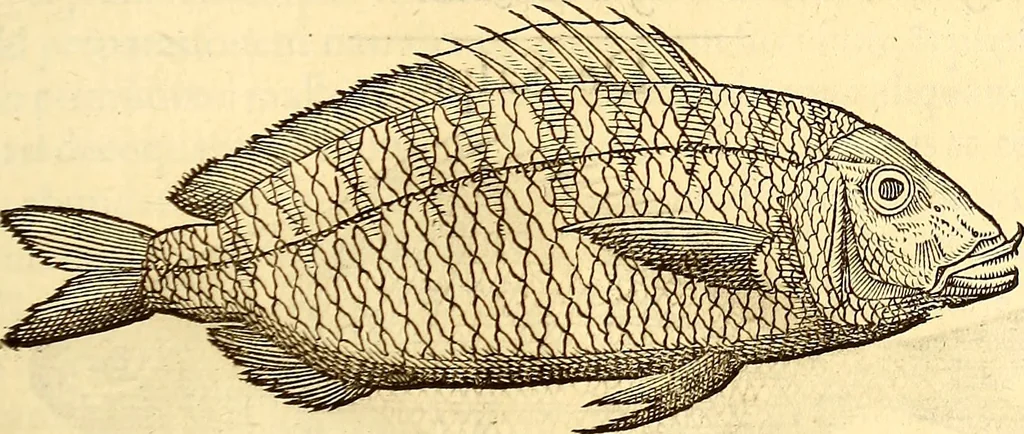 An illustration from Gvlielmi Rondeletii ... Libri de piscibus marinis, in quibus veræ piscium effigies expressæ sunt .., 1554, leaf 172