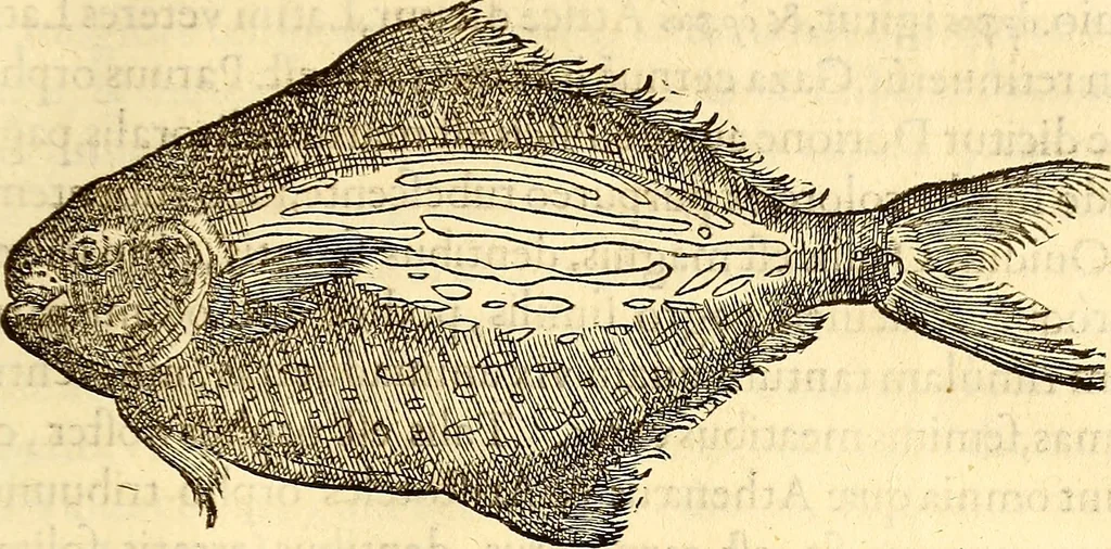 An illustration from Gvlielmi Rondeletii ... Libri de piscibus marinis, in quibus veræ piscium effigies expressæ sunt .., 1554, leaf 176
