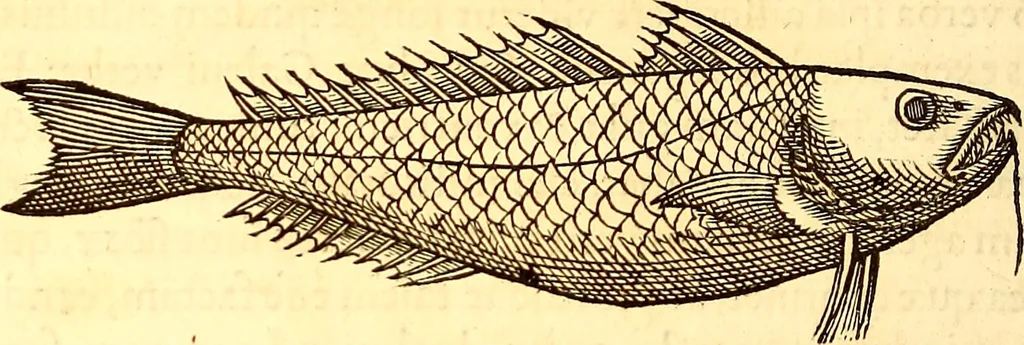 An illustration from Gvlielmi Rondeletii ... Libri de piscibus marinis, in quibus veræ piscium effigies expressæ sunt .., 1554, leaf 205