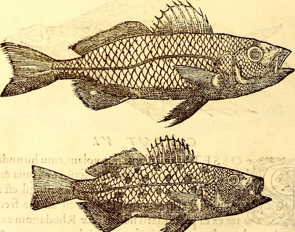 An illustration from Gvlielmi Rondeletii ... Libri de piscibus marinis, in quibus veræ piscium effigies expressæ sunt .., 1554, leaf 287