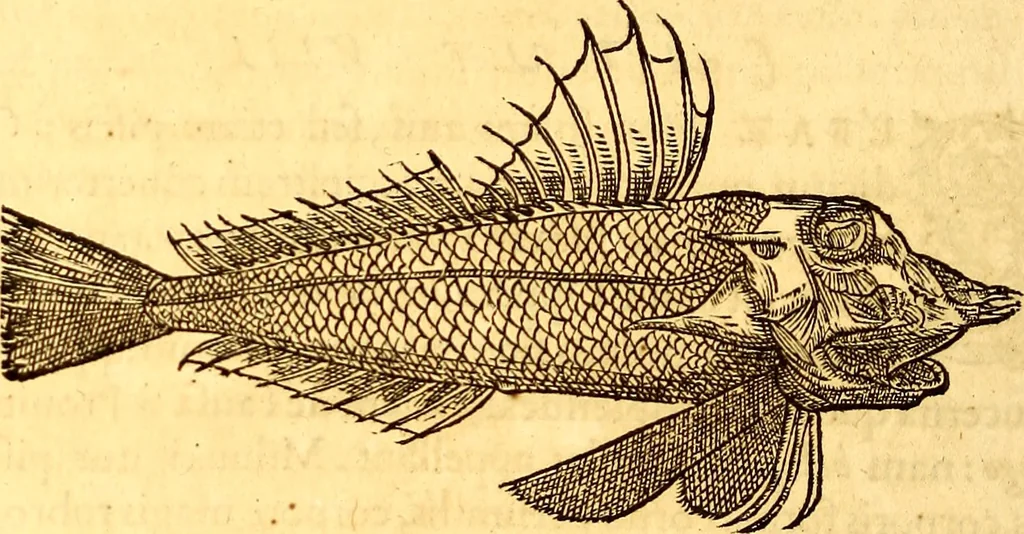 An illustration from Gvlielmi Rondeletii ... Libri de piscibus marinis, in quibus veræ piscium effigies expressæ sunt .., 1554, leaf 317