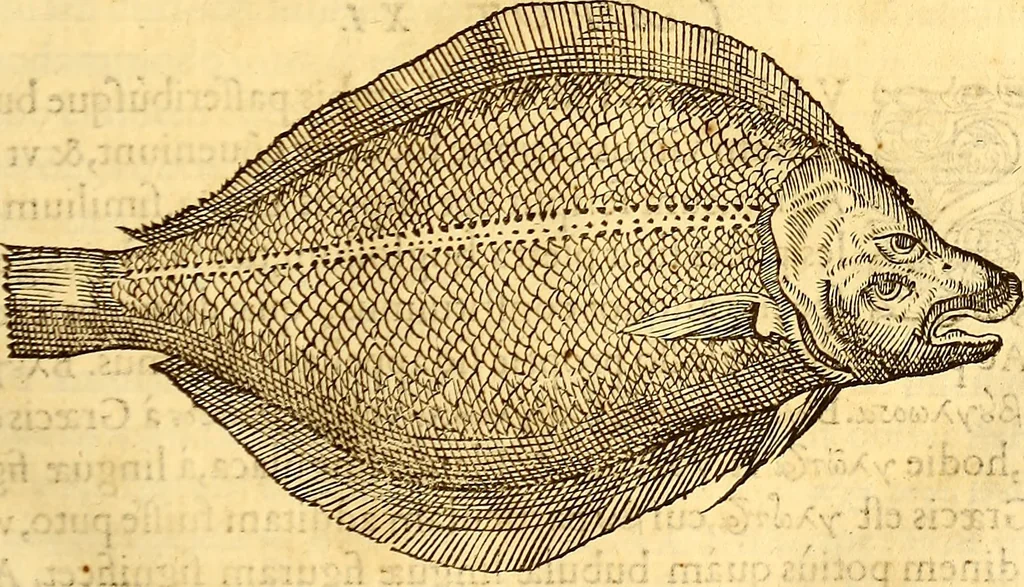 An illustration from Gvlielmi Rondeletii ... Libri de piscibus marinis, in quibus veræ piscium effigies expressæ sunt .., 1554, leaf 338