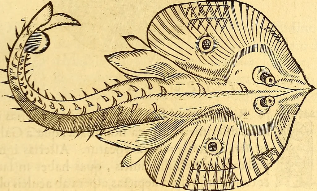 An illustration from Gvlielmi Rondeletii ... Libri de piscibus marinis, in quibus veræ piscium effigies expressæ sunt .., 1554, leaf 370