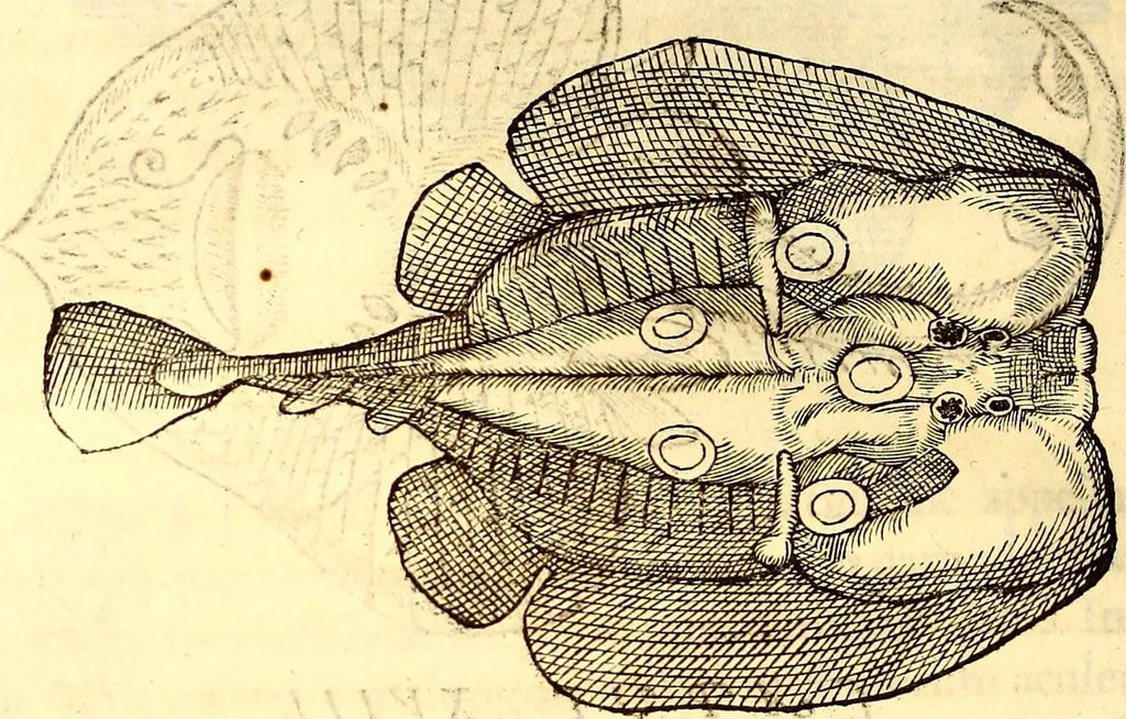 An illustration from Gvlielmi Rondeletii ... Libri de piscibus marinis, in quibus veræ piscium effigies expressæ sunt .., 1554, leaf 377