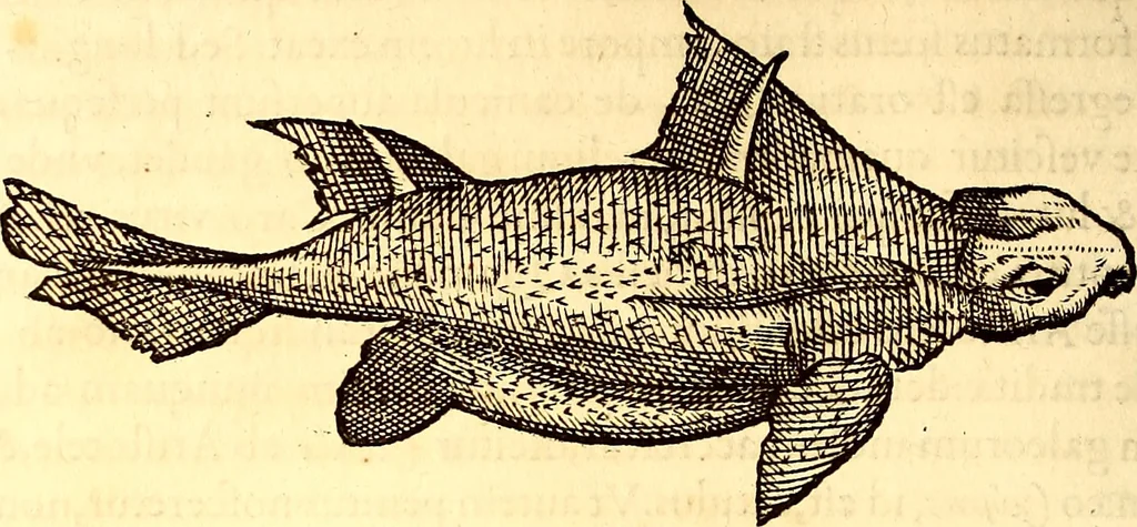 An illustration from Gvlielmi Rondeletii ... Libri de piscibus marinis, in quibus veræ piscium effigies expressæ sunt .., 1554, leaf 403