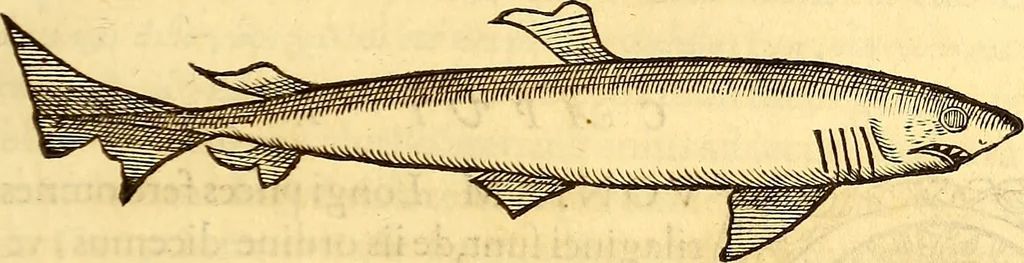 An illustration from Gvlielmi Rondeletii ... Libri de piscibus marinis, in quibus veræ piscium effigies expressæ sunt .., 1554, leaf 412