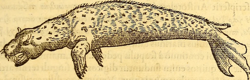 An illustration from Gvlielmi Rondeletii ... Libri de piscibus marinis, in quibus veræ piscium effigies expressæ sunt .., 1554, leaf 472
