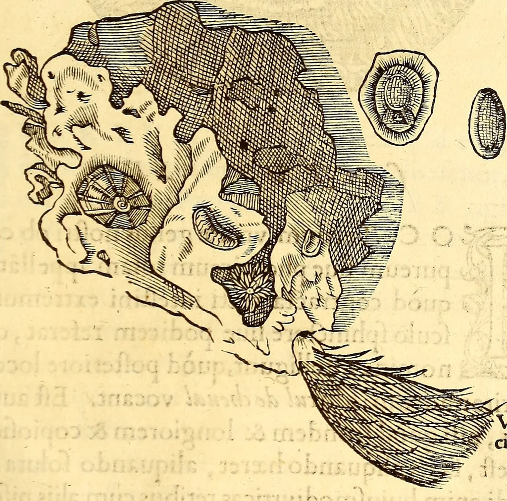 An illustration from Gvlielmi Rondeletii ... Libri de piscibus marinis, in quibus veræ piscium effigies expressæ sunt .., 1554, leaf 548