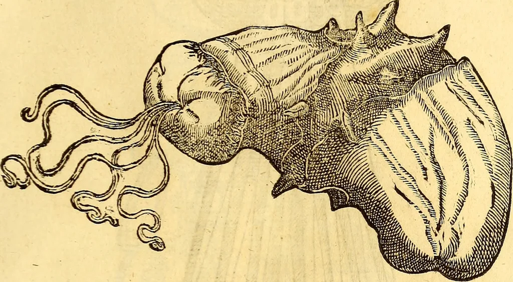 An illustration from Gvlielmi Rondeletii ... Libri de piscibus marinis, in quibus veræ piscium effigies expressæ sunt .., 1554, leaf 550