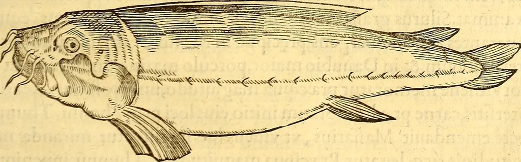 An illustration from Gvlielmi Rondeletii ... Libri de piscibus marinis, in quibus veræ piscium effigies expressæ sunt .., 1554, leaf 816