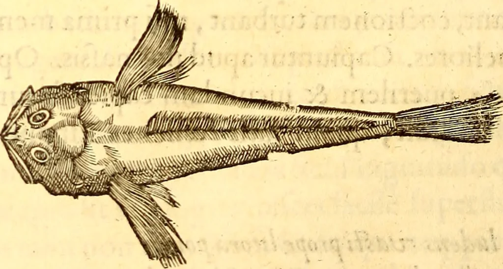 An illustration from Gvlielmi Rondeletii ... Libri de piscibus marinis, in quibus veræ piscium effigies expressæ sunt .., 1554, leaf 841