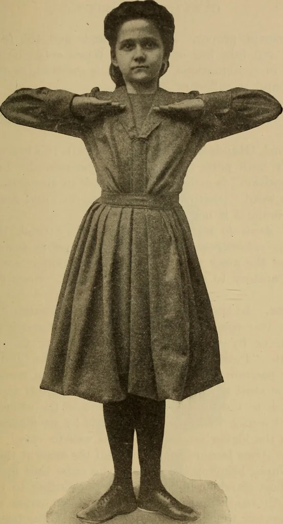 An illustration from Gymnastic exercises for elementary schools, 1904, leaf 52