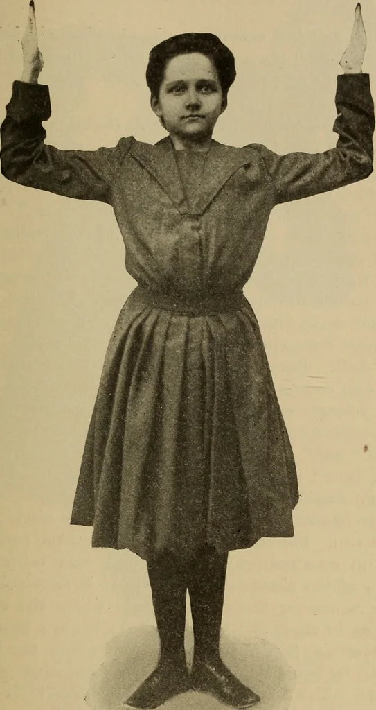 An illustration from Gymnastic exercises for elementary schools, 1904, leaf 62