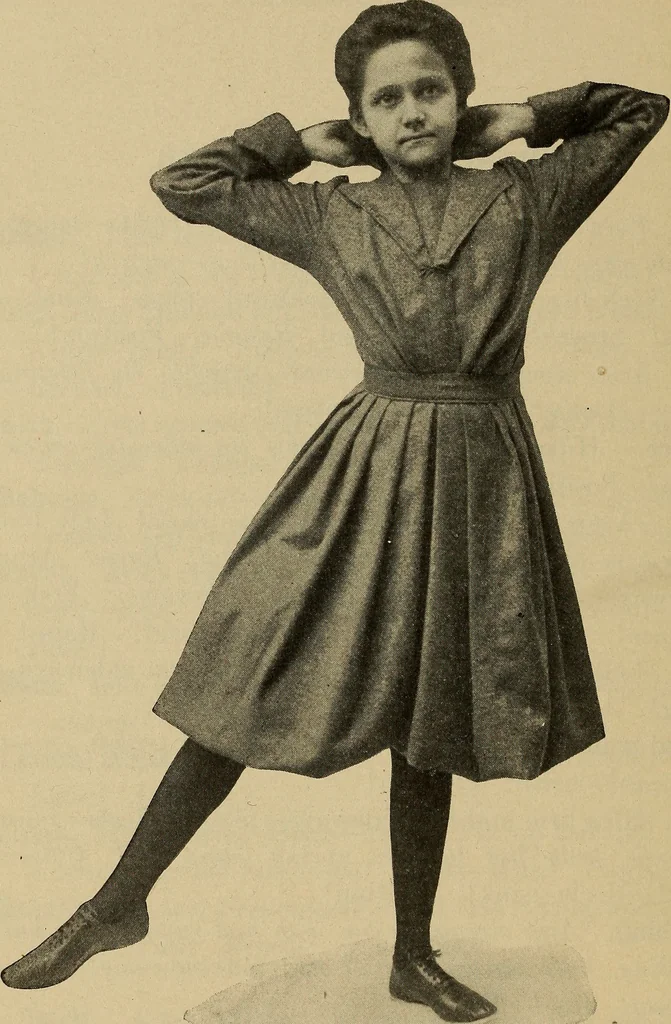 An illustration from Gymnastic exercises for elementary schools, 1904, leaf 91
