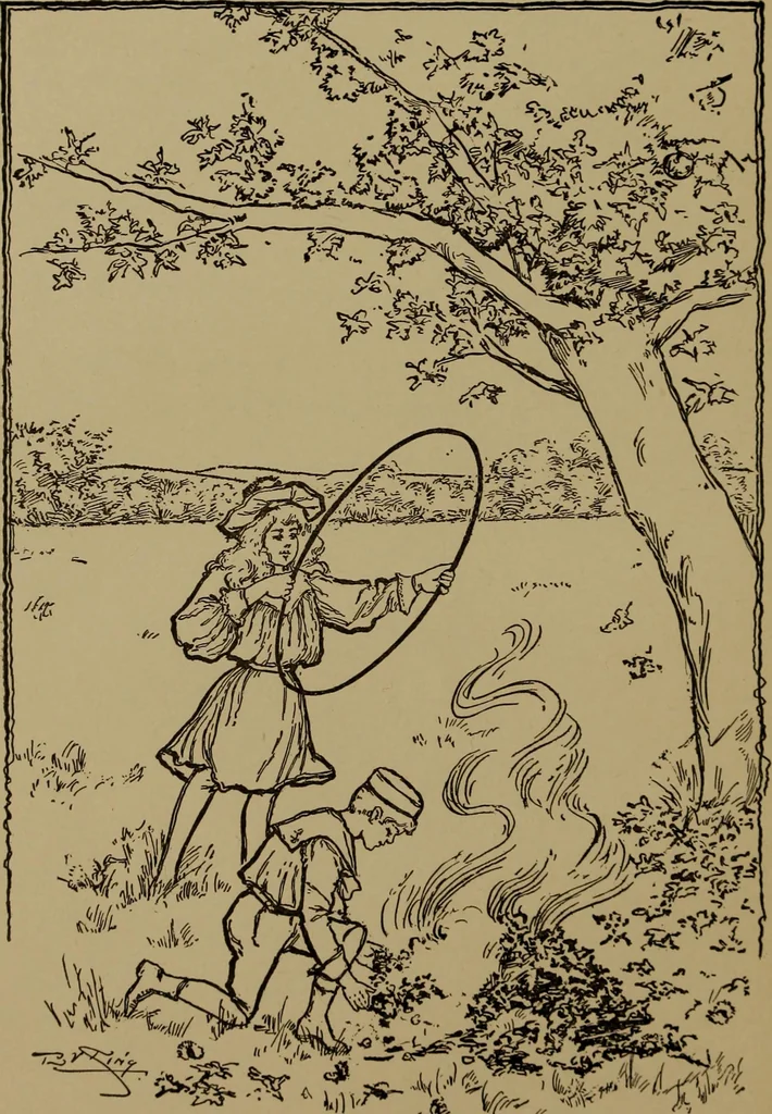 An illustration from Gymnastic stories and plays for primary schools; physical excercises for the first two years of school, 1898, leaf 24