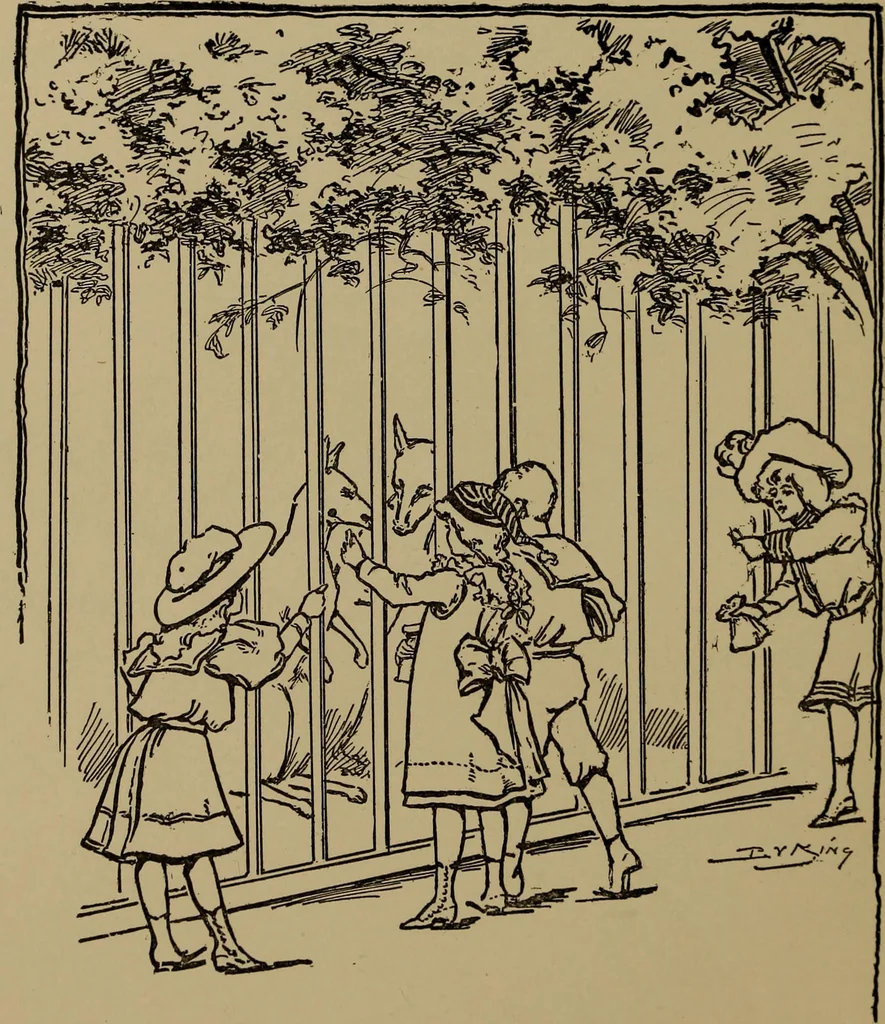 An illustration from Gymnastic stories and plays for primary schools; physical excercises for the first two years of school, 1898, leaf 50