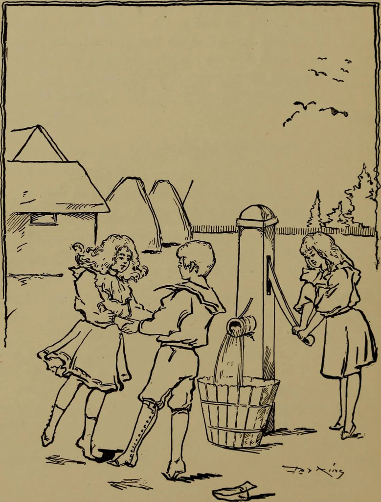 An illustration from Gymnastic stories and plays for primary schools; physical excercises for the first two years of school, 1898, leaf 68
