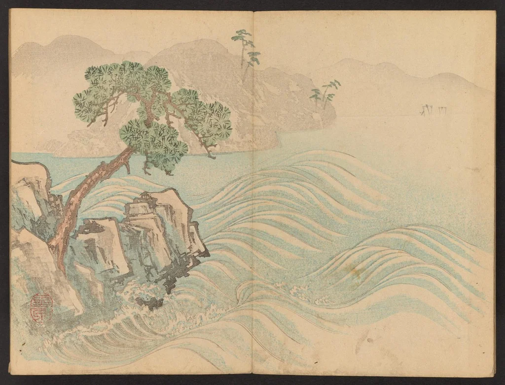 An illustration from Gyokusen shūgajō, 1891, leaf 10