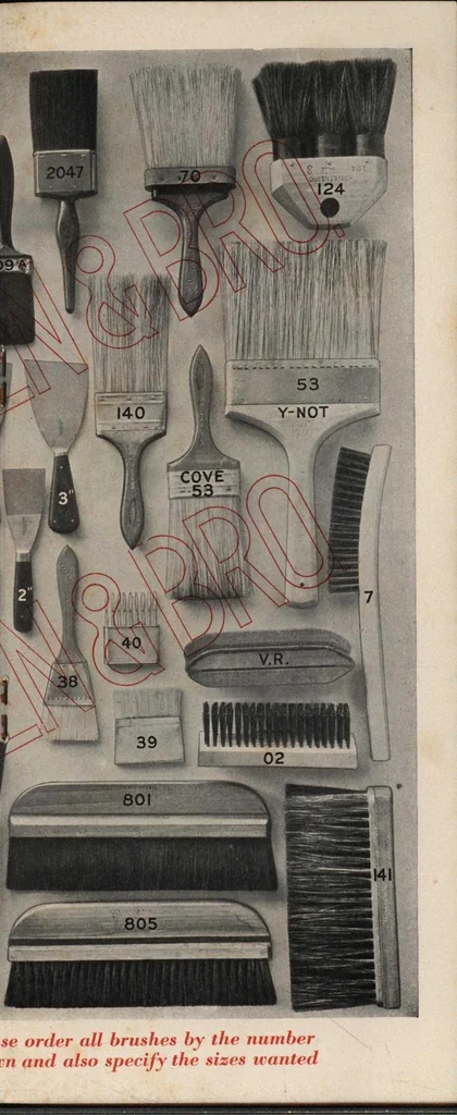 An illustration from Maintenance list no. 3 supplies for painters, fine decorators : hotels, apartment and office buildings, 1930, leaf 14