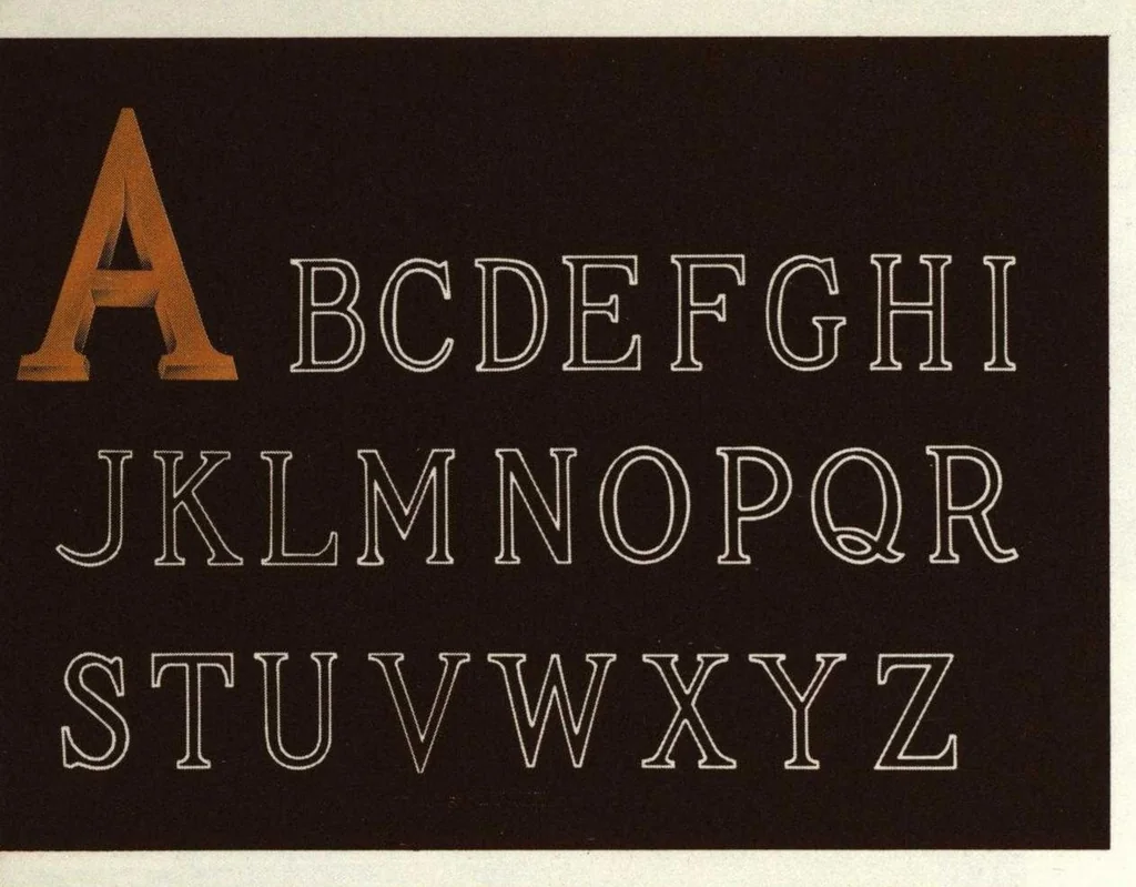 An illustration from Knight Metal Letters, 1960, leaf 1